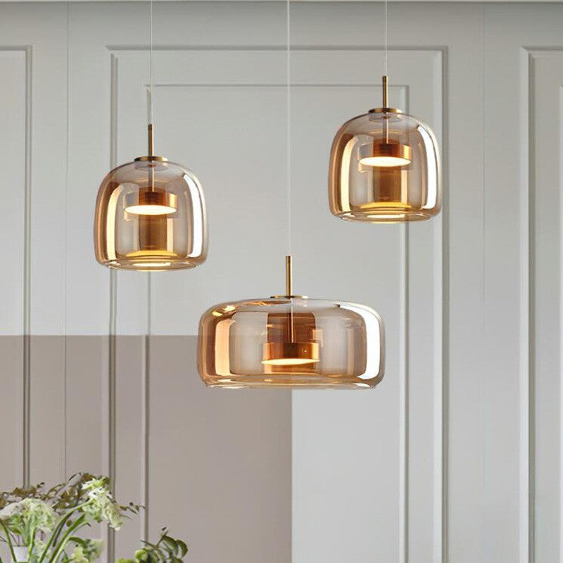 Chongqing Zhongshan Glass Lamp Nordic Modern Simple Creative Bar Restaurant Chandelier Living Room Art Designer